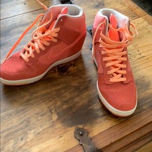 Nike high top wedge sneakers